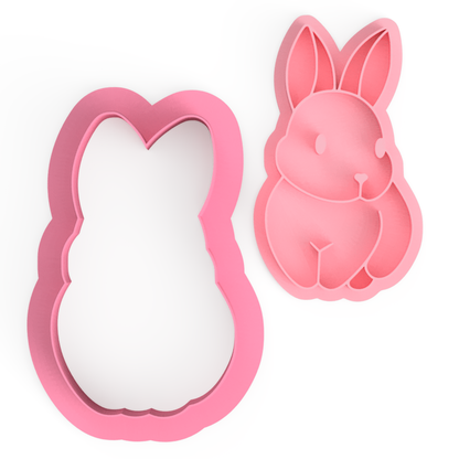 Easter Bunny V3 cookie cutter and embosser stamp