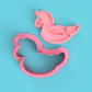Inflatable Unicorn Cookie Cutter and Embosser Stamp Set Beach Pool Summer